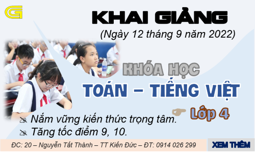 Khóa học Toán - Tiếng Việt lớp 4