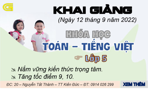 Khóa học Toán - Tiếng Việt lớp 5